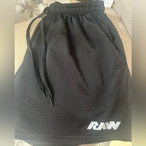 RAW ATHLETICS XL Black Elastic Waistband Shorts